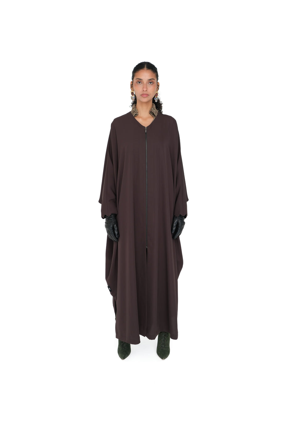 SEMI-CIRCLE ZIPPER BISHT