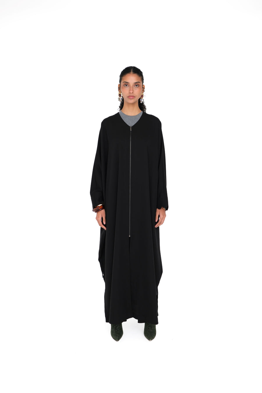 SEMI-CIRCLE ZIPPER BISHT