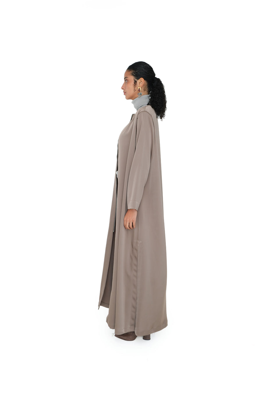 SATIN ZIPPER ABAYA