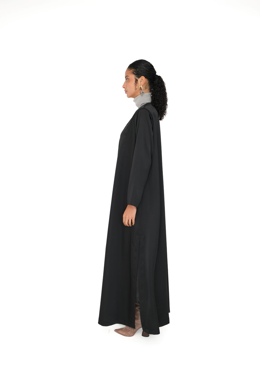 SATIN ZIPPER ABAYA