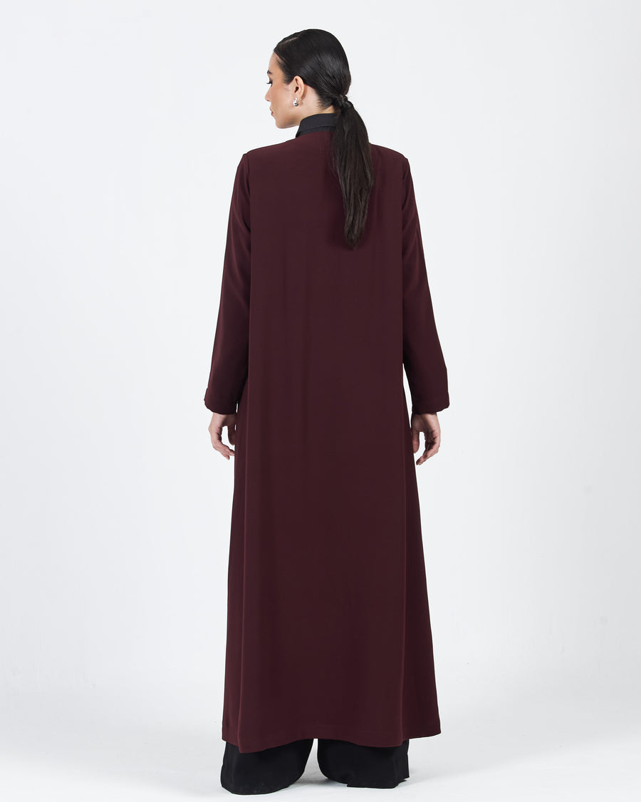 DIAGONAL ZIPPER POCKET ABAYA