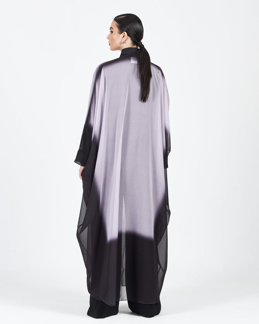 BISHT-CUT CONTRAST ABAYA