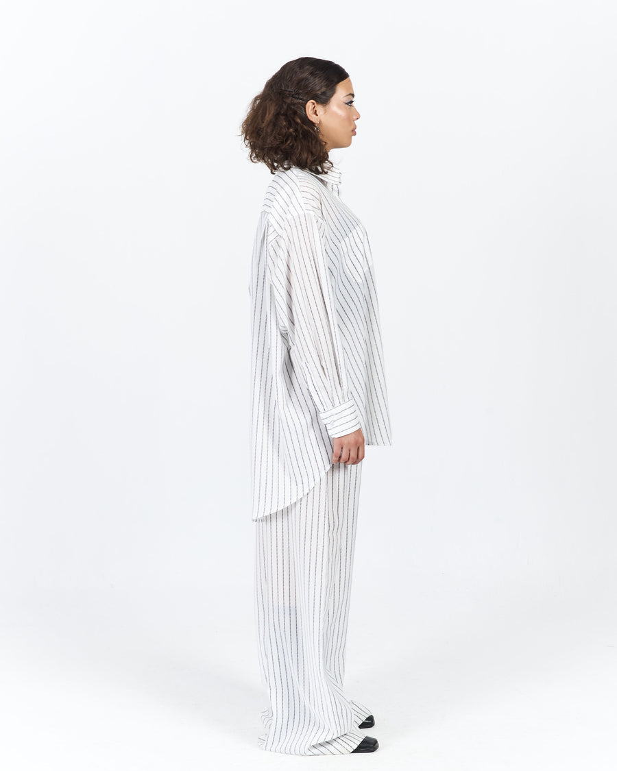 THE STAPLE STRIPED WIDE-LEG PANTS