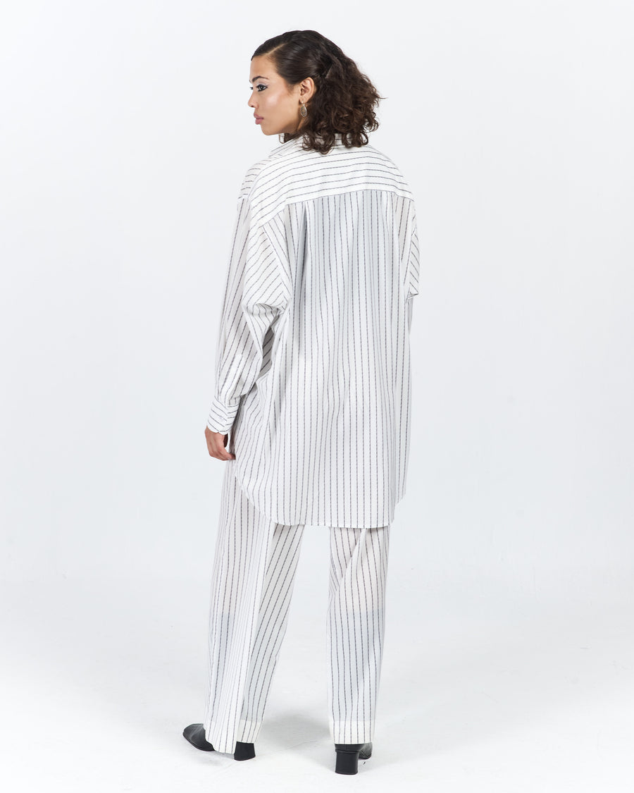 THE STAPLE STRIPED WIDE-LEG PANTS