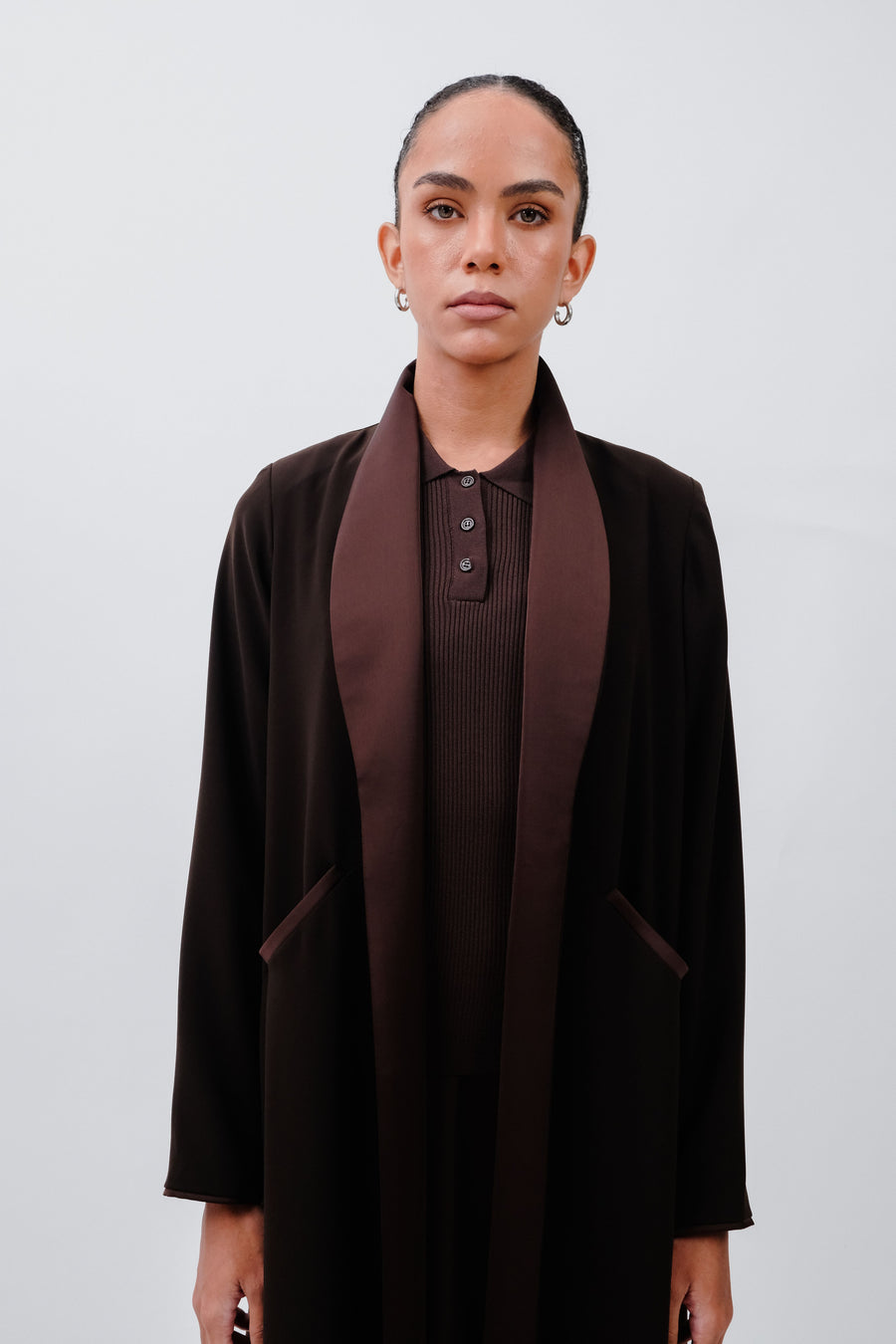 SILK ACCENT BLAZER ABAYA