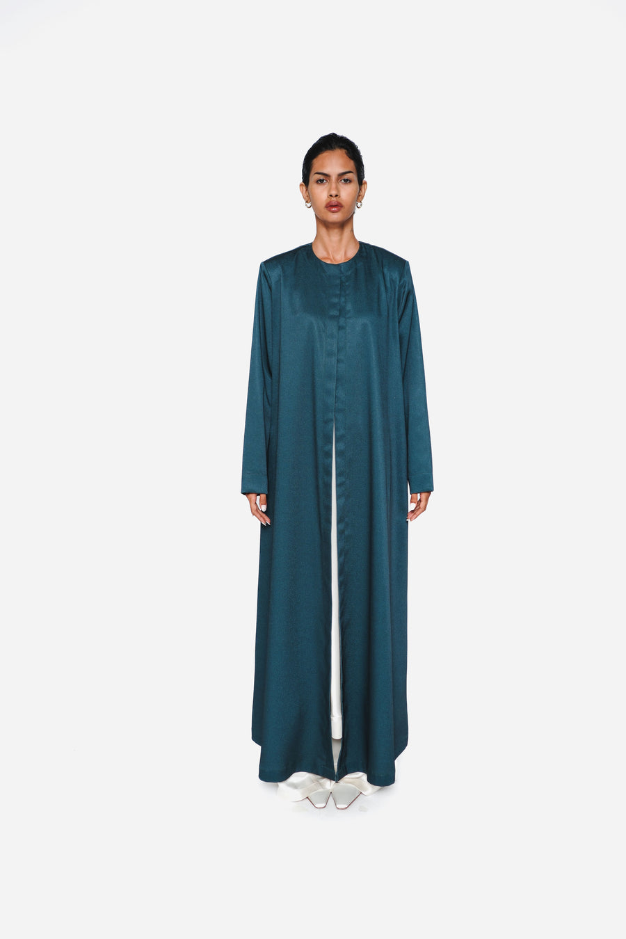 ROUND-NECKLINE PADDED SHOULDERS